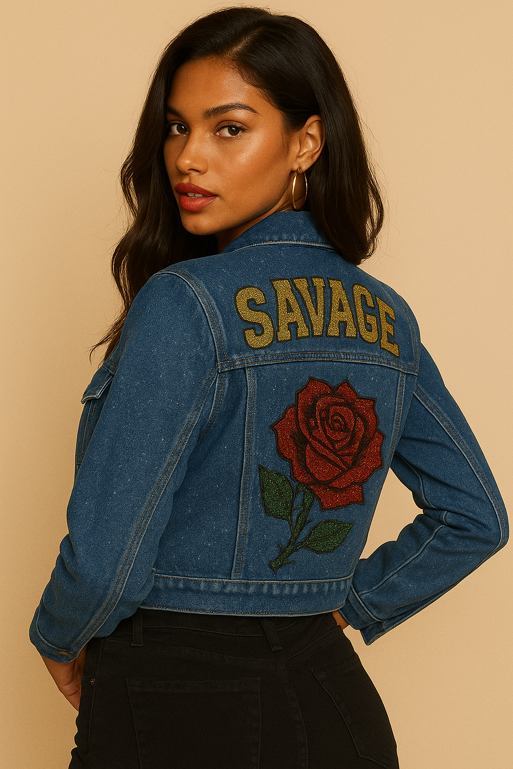 Savage Rose Denim Jacket