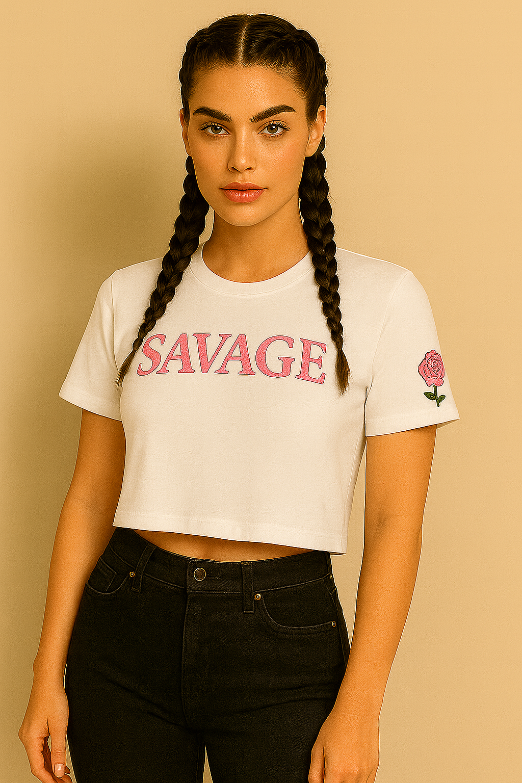 Savage Rose Crop Tee - Savage Rose Collection